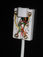 Phone box mounted on inside of cabinet door